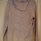 Sag Harbor sweater Large Gray White Sparkle cowl Knit