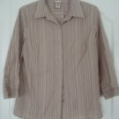 Covington Top Shirt Blouse Medium M Stripes Brown NEW