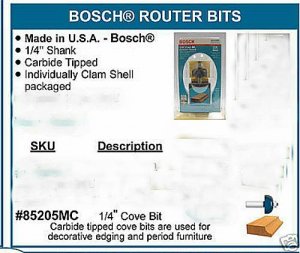 Bosch Router Bit Cove edge Molding Woodworking 1/4" New