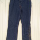 Style & Co Jeans Pants Dungaree 12P Blue Embroidered