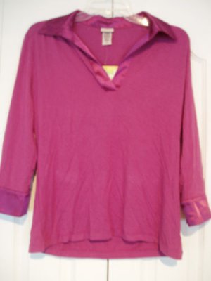 Covington Top Shirt Small Lavender Collared Johnny NEW