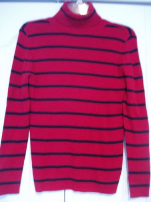 Covington Top Shirt Turtle Neck PS Red Black LS Ribbed