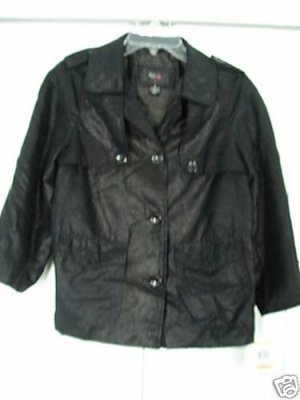 Style & Co. Jacket Top Small Black Metallic Light NEW