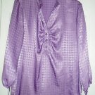 J M Collection Top Shirt 10 JM 3/4 Sleeve Violet NEW