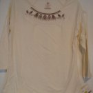 Covington Top Shirt Small White Embroidered 3/4  NEW