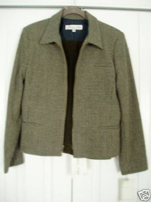 Jessica Ash 2 pc Outfit Jacket Pants 10 Wool Brown NEW