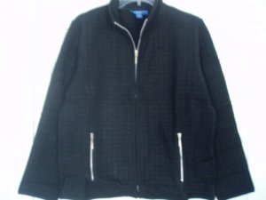 Karen Scott Jacket Top Petite Large PL Black Sport NEW
