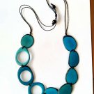 BLUE NECKLACE, Tagua nut jewelry, Organic jewelry, handmade necklaces, Necklace