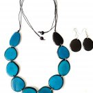 BLUE TAGUA NECKLACE, Tagua nut jewelry, Organic jewelry, handmade necklaces,