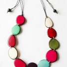 TAGUA JEWELRY. Tagua nut necklaces, handmade necklaces, multicolor necklaces.