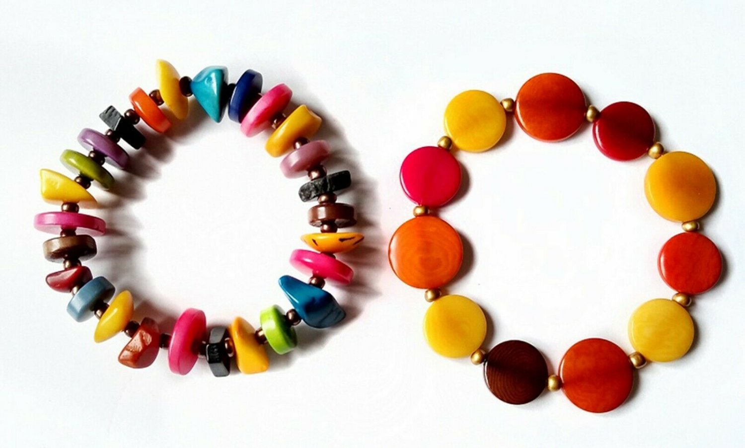 HANDMADE BRACELETS, Tagua bracelet, multicolor bracelet. Colombian bracelets.