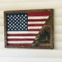 Kneeling Soldier Framed Flag