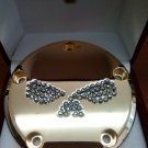 26159-4182-317GLD Harley Davidson Point Cover twincam Gold-Plated 14k Swarovski "Willie's Eyes"