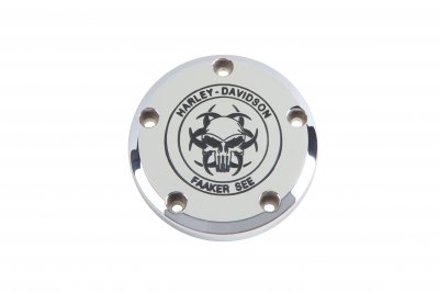 16159-213-1317-CHRCN Twincam Point Cover Chrome Contrast FAAKER SEE AUSTRIA SKULL Trooper