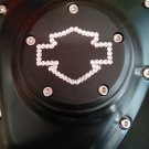 26159-4172-317BLK Harley Davidson Twincam Swarovski Point Cover BLACK "Bar N' Shie.."