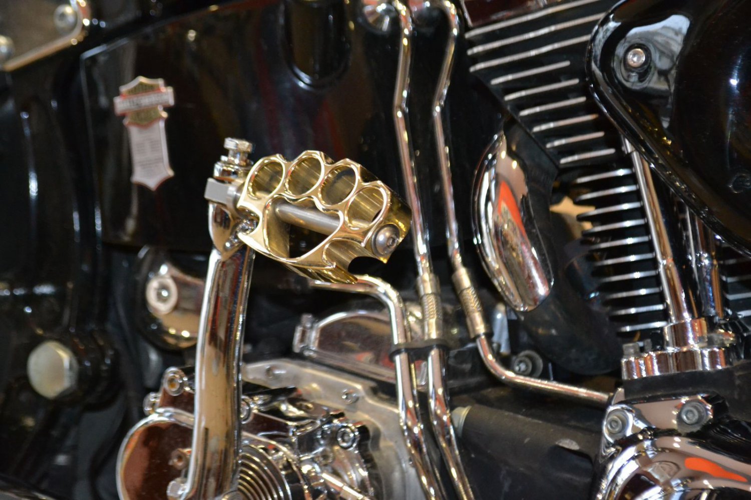 11936-165-4112-BRS Harley Davidson Kicker Pedal Knuckleduster BRASS POLISHED