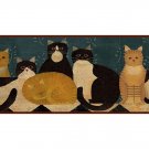 Denim Country Folk Cats Wallpaper Wall Border