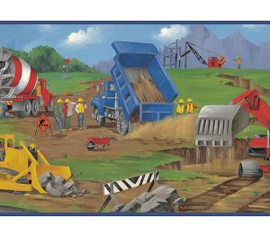 Construction Kids Boys Room Wallpaper Wall Border
