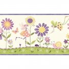 Purple Flower Fairies Wallpaper Wall Border