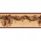 Burgundy Rosehip Garland Wallpaper Wall Border