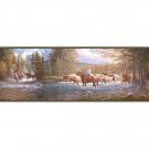 Western Horses Cowboy River Wallpaper Wall Border