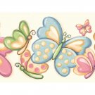 Pastel Bubbly Butterflies Wallpaper Wall Border