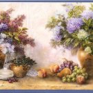 GORGEOUS BLUE LILAC BOUQUET WALLPAPER WALL BORDER