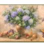 GORGEOUS BLUE LILAC BOUQUET WALLPAPER WALL BORDER