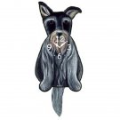 Schnauzer Dog Wagging Pendulum Clock