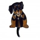 Rottweiler Dog Wagging Pendulum Clock