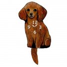 Brown Toy Poodle Dog Wagging Pendulum Clock