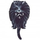 Black Pomeranian Dog Wagging Pendulum Clock