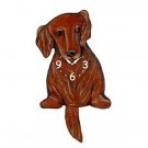 Long Hair Dachshund Dog Wagging Pendulum Clock