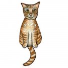 Orange Tabby Cat Wagging Pendulum Clock