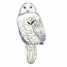 White Owl Moving Pendulum Wall Clock