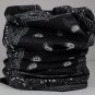 Black Paisley FACE MASK Sun Shield Neck Gaiter Headband Bandana Du Rag Skull Cap