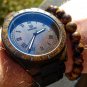 UWOOD Mens Wood Watch Black Sandal Solid Wooden Watch Gift Men