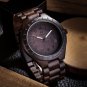 UWOOD Mens Wood Watch Black Sandal Solid Wooden Watch Gift Men