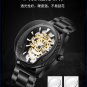Mechanical wooded Watch Men Automatic Stainless Steel Waterproof Watch Black Wristwatch