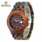 BEWELL Men's Wooden Watches Analog Quartz Date Wood Band Wrist Watch Xmas Gifts