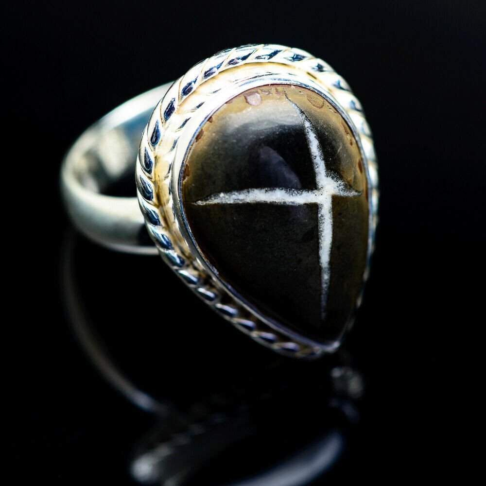 Septarian Geode 925 Sterling Silver Ring Size 6.25 Ana Co Jewelry