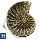 RARE ! MOROCCAN PLEUROCREAS (AMMONITE) 925 STERLING SILVER RING SIZE 8