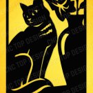 Cat and Flower art Panel Decorative for cnc plasma, router, Laser Cut, DXF cdr Svg and eps, AI File