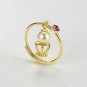 Sterling Silver Dangling Pearl Ring