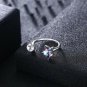 Black Sapphire Star Shaped Adjustable White Gold