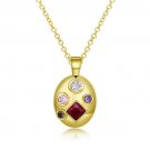 Four Stone Swarovski Pendant Necklace in 14K Gold