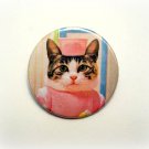 Doris the nurse cat - 1.5 inch pinback button, clip or magnet