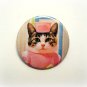 Doris the nurse cat - 1.5 inch pinback button, clip or magnet