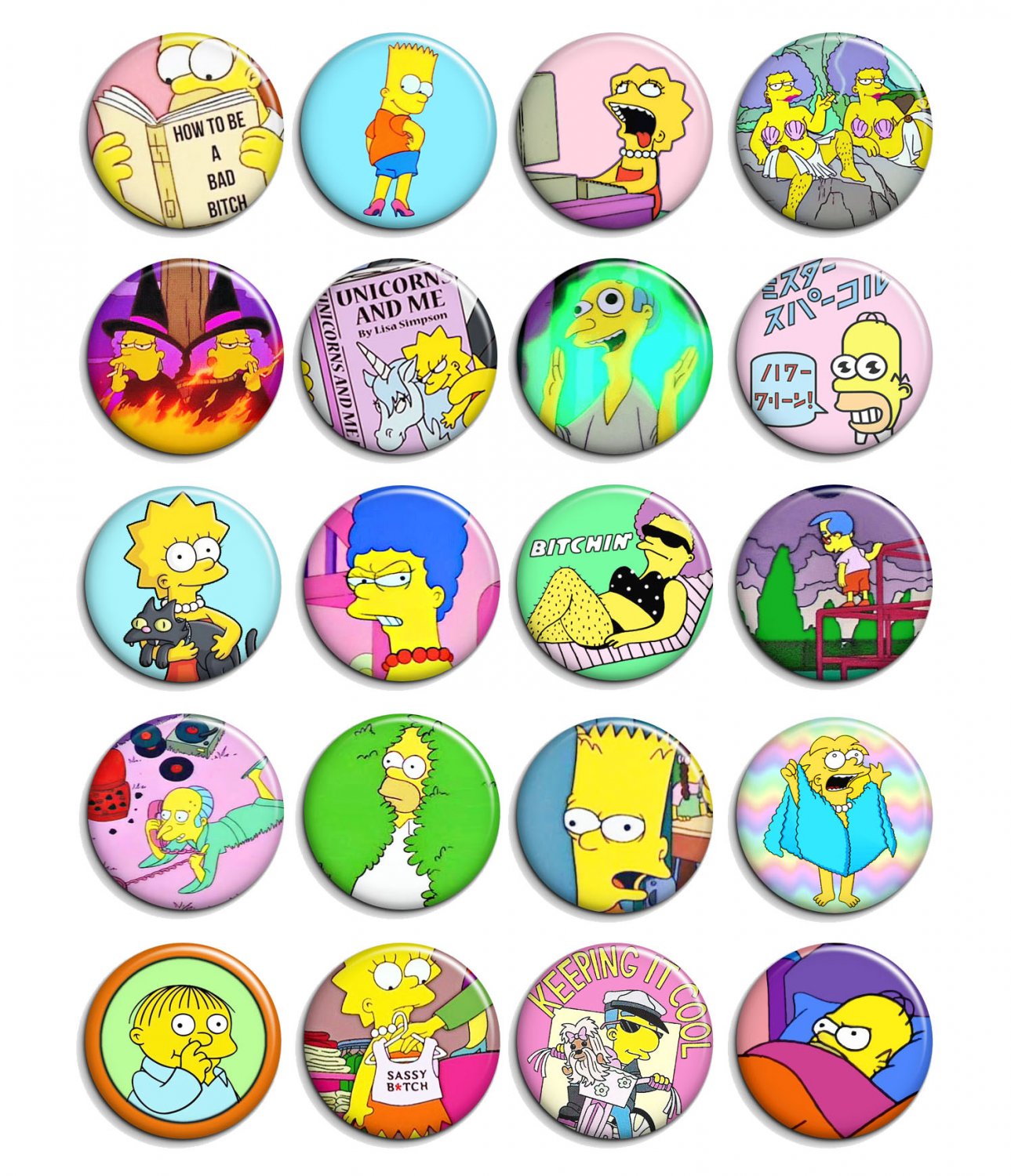 The Simpsons ~ CHOOSE 1 ~ - 1.5 inch pinback button, clip or magnet