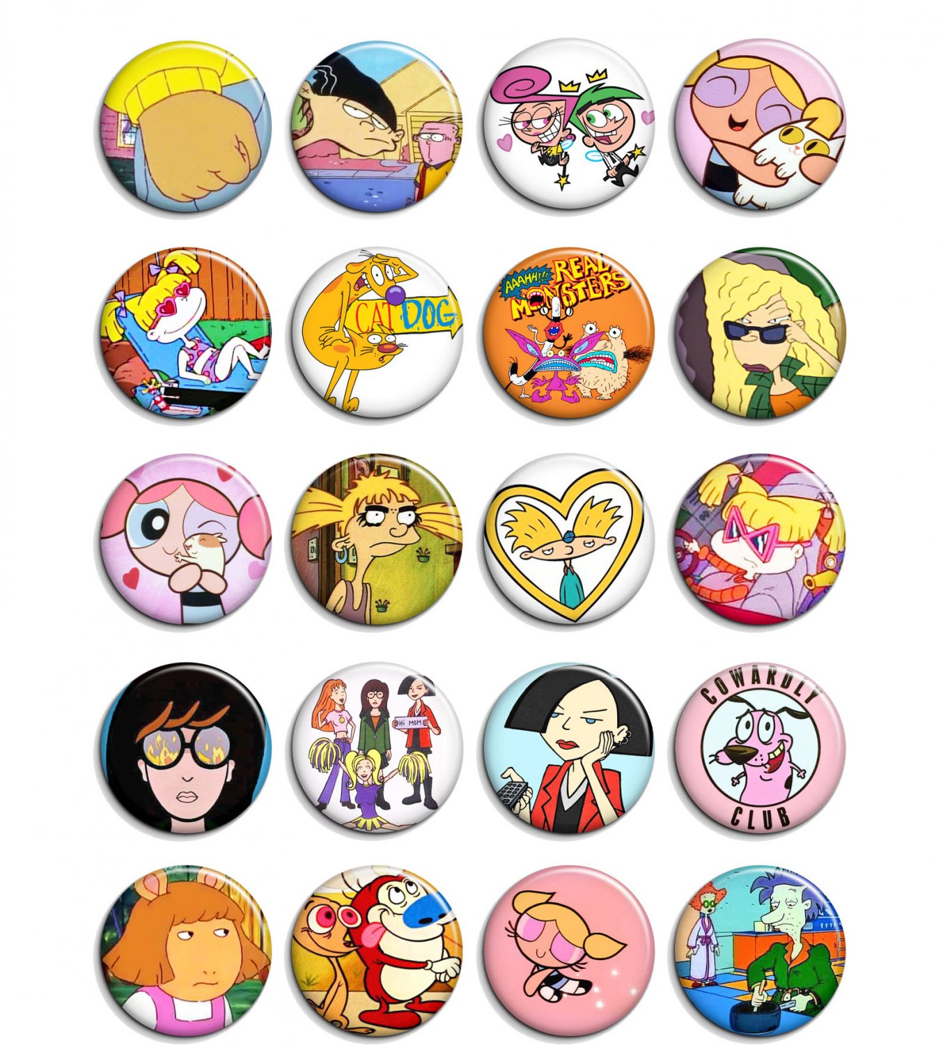 90s cartoons ~ CHOOSE 1 ~ - 1.5 inch pinback button, clip or magnet